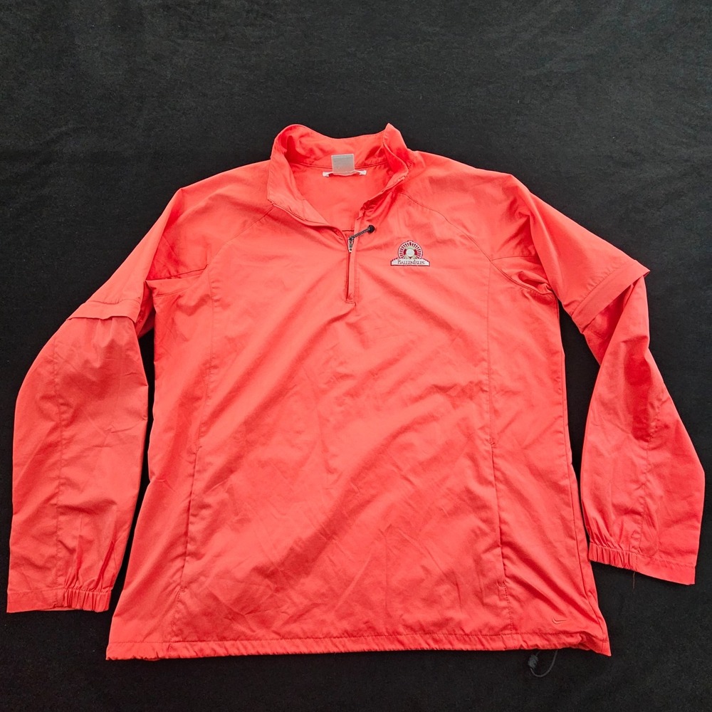 Nike Golf Clima-Fit Ballen Isles Red 1/4 Zip Rain Jacket Wome's XL - Picture 1 of 13